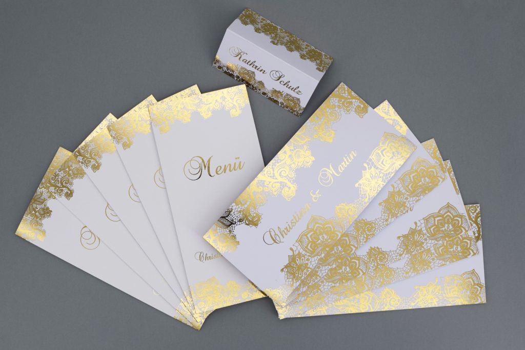 Kaschierung Vergoldete Hochzeitskarten