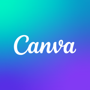 Canva Logo Auf Farbverlauf-Hintergrund In Türkis Und Lila – Druckerei Hemmersbach