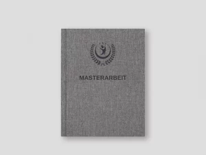 Graue Masterarbeit Mit Edler Leinenstruktur Und Schwarzer Prägung Auf Dem Cover – Druckerei Hemmersbach