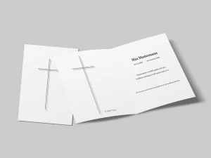 Schlichte Trauerkarte In Weiß Mit Schwarzem Kreuz Und Mustertext Für Max Mustermann – Druckerei Hemmersbach